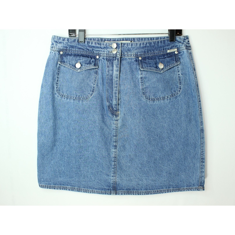 SKIRT QUIZZ N.Y. SKIRT SZ 16 Womens DENIM BLUE JEAN Pencil‎ Straight Medium Wash